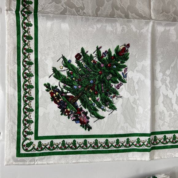 Spode Christmas Tree Tablecloth Placemats Napkins Set Holiday Table Linens Decor - Picture 3 of 12